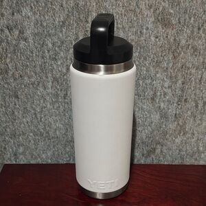 YETI White Stainless Steel Water Bottle with Black Lid